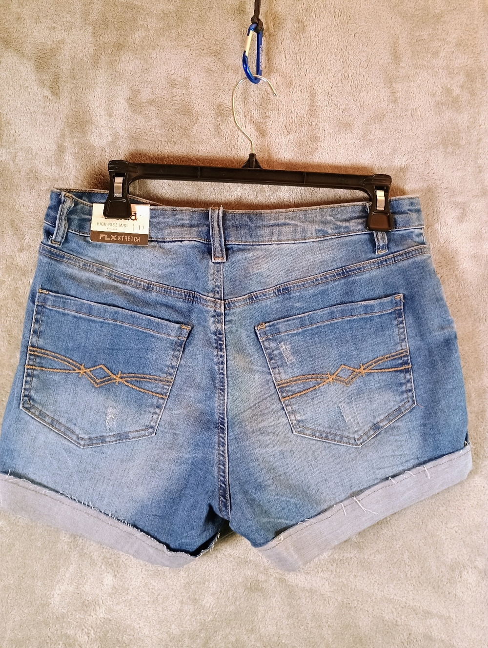 NWT Mudd Juniors Light Blue Denim Button-Front Jean Shorts Size 11 - Picture 12 of 14